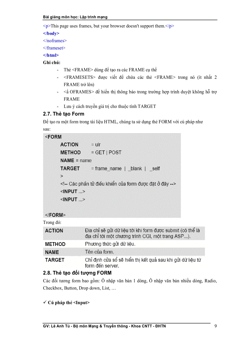 image for page Bài giảng lập trình mạng GV Lê Anh Tú Bộ môn Mạng Truyền thông Khoa CNTT ĐH thái nguyên