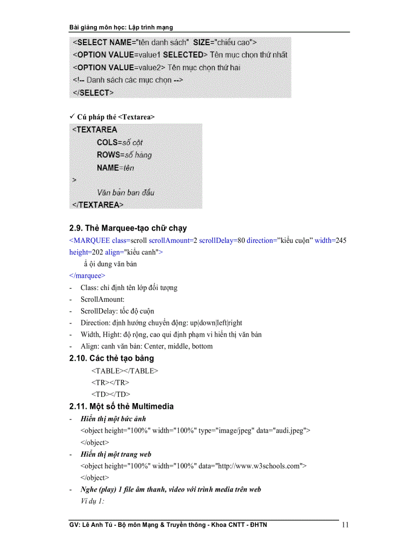 image for page Bài giảng lập trình mạng GV Lê Anh Tú Bộ môn Mạng Truyền thông Khoa CNTT ĐH thái nguyên