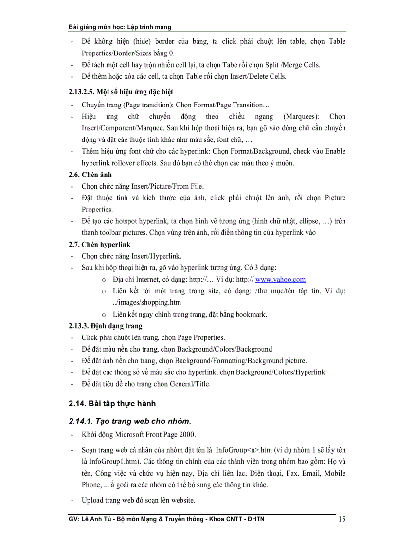 image for page Bài giảng lập trình mạng GV Lê Anh Tú Bộ môn Mạng Truyền thông Khoa CNTT ĐH thái nguyên