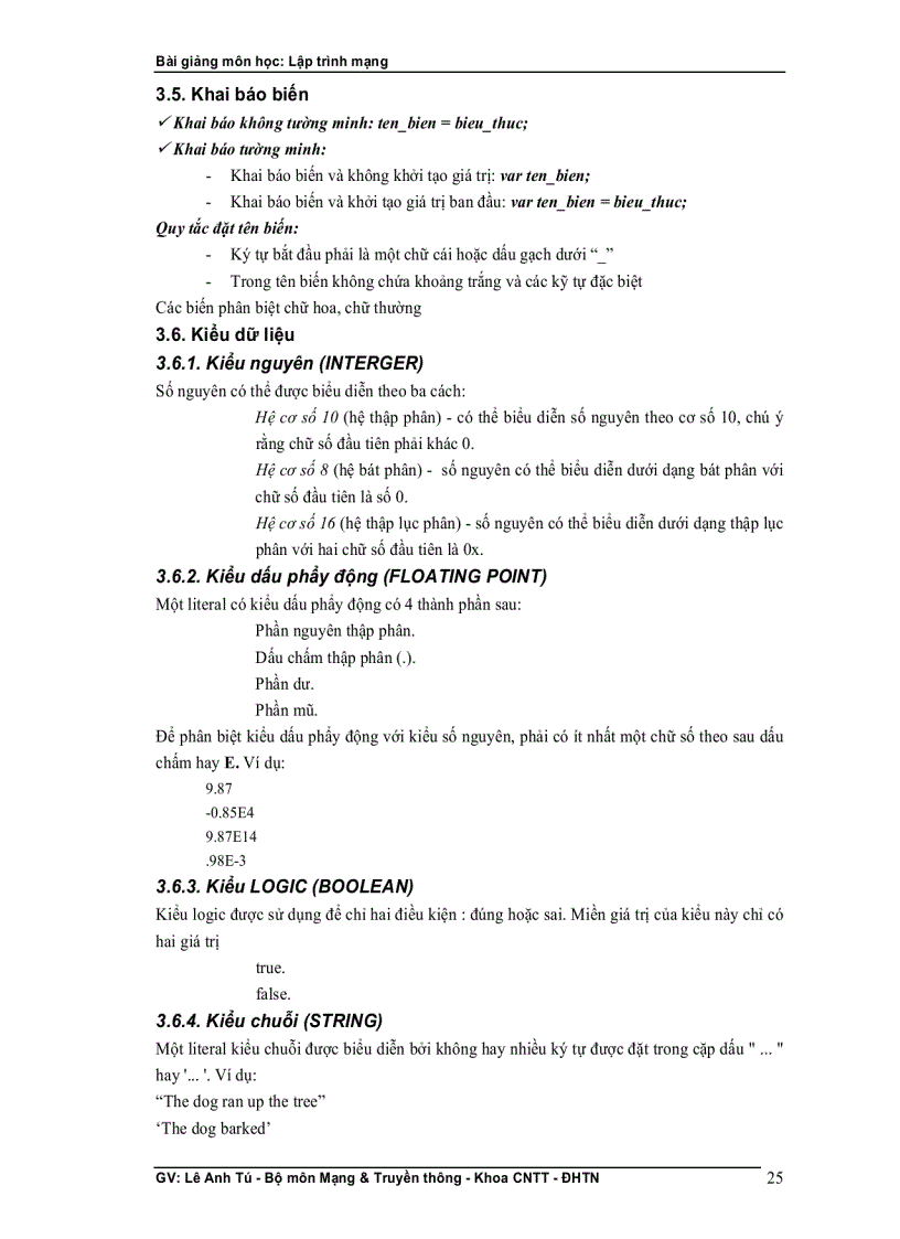 image for page Bài giảng lập trình mạng GV Lê Anh Tú Bộ môn Mạng Truyền thông Khoa CNTT ĐH thái nguyên