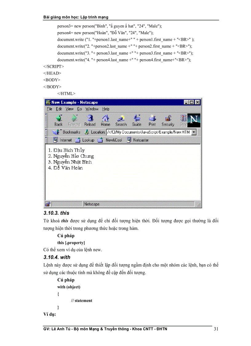 image for page Bài giảng lập trình mạng GV Lê Anh Tú Bộ môn Mạng Truyền thông Khoa CNTT ĐH thái nguyên