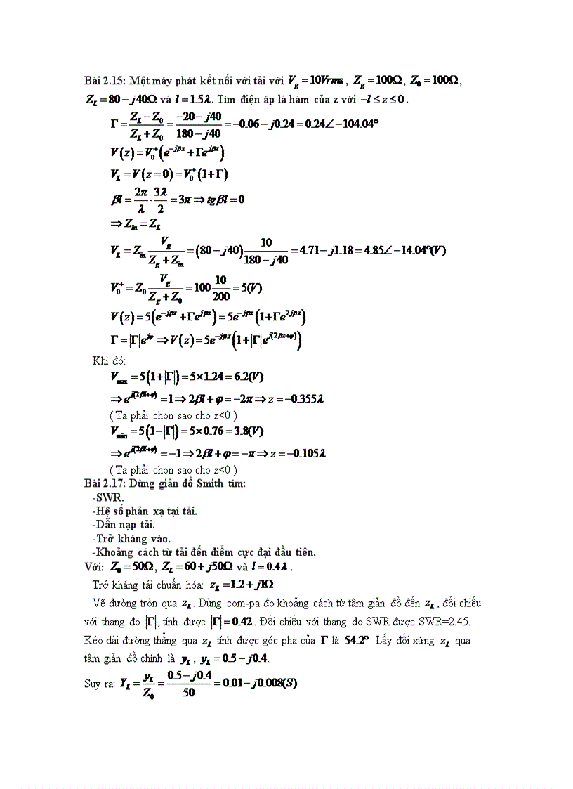 image for page Giải một số bài tập Siêu cao Tần bằng nhiều phuơng pháp