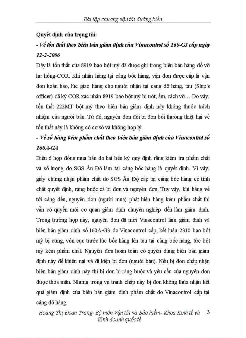 image for page Bài tập tình huống chương Vận tải đường biển Môn Vận tải giao nhận 1