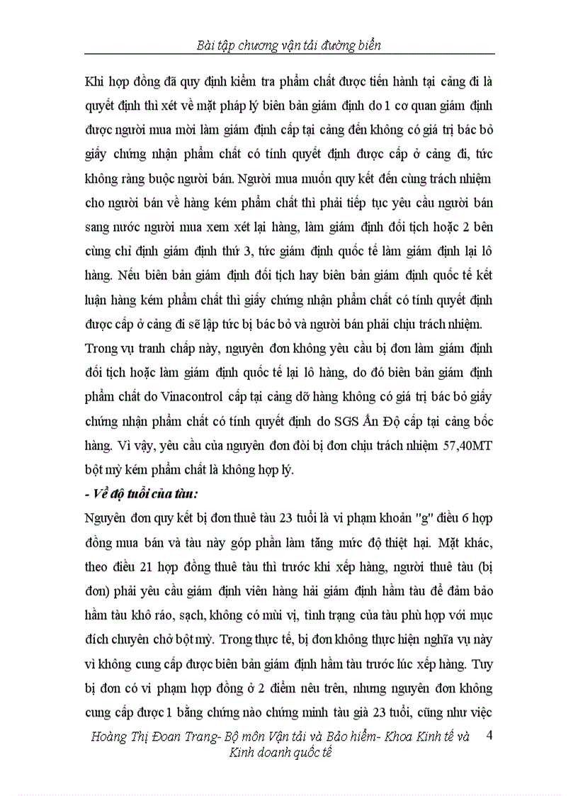 image for page Bài tập tình huống chương Vận tải đường biển Môn Vận tải giao nhận 1