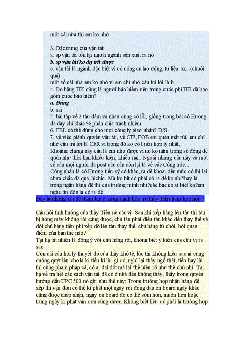 image for page Đề thi trắc nghiệm vận tải FTU