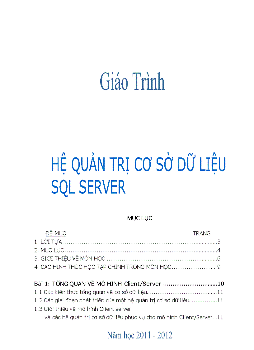 image for page Giáo Trình học môn SQL server