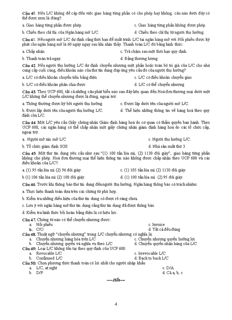 image for page ĐỀ THI số 2 Môn Thanh toán quốc tế FTU