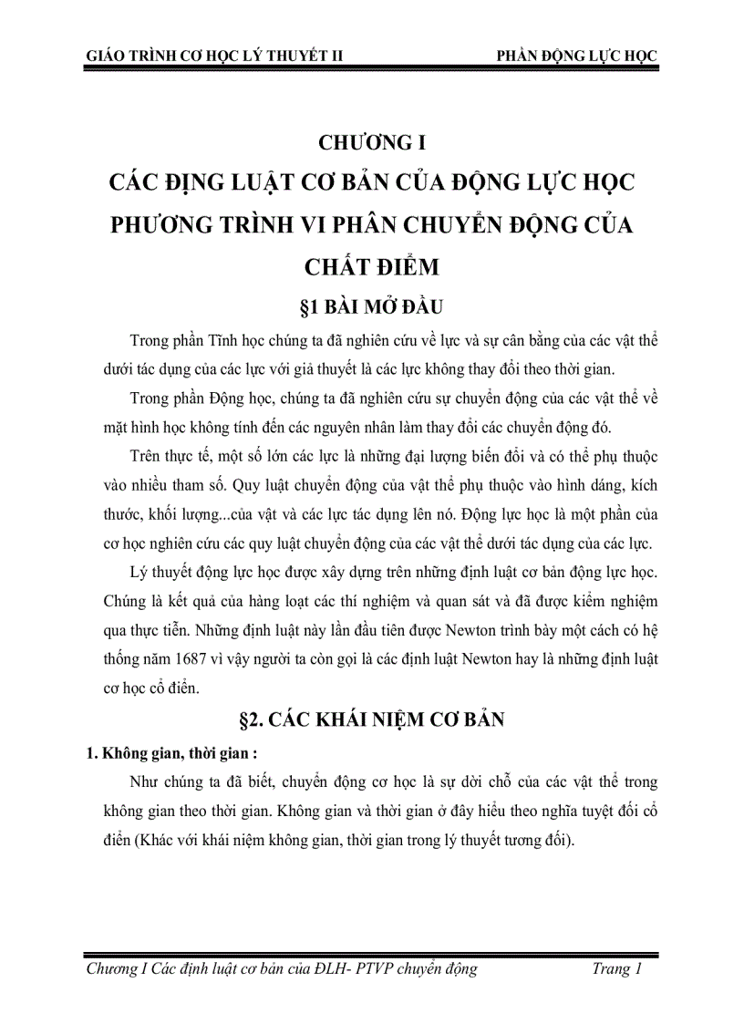 image for page Tài liệu lý thuyết động lực học chất điểm