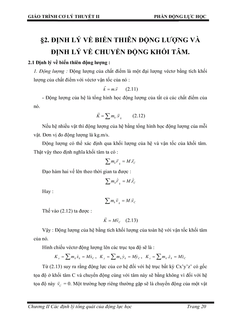 image for page Tài liệu lý thuyết động lực học chất điểm