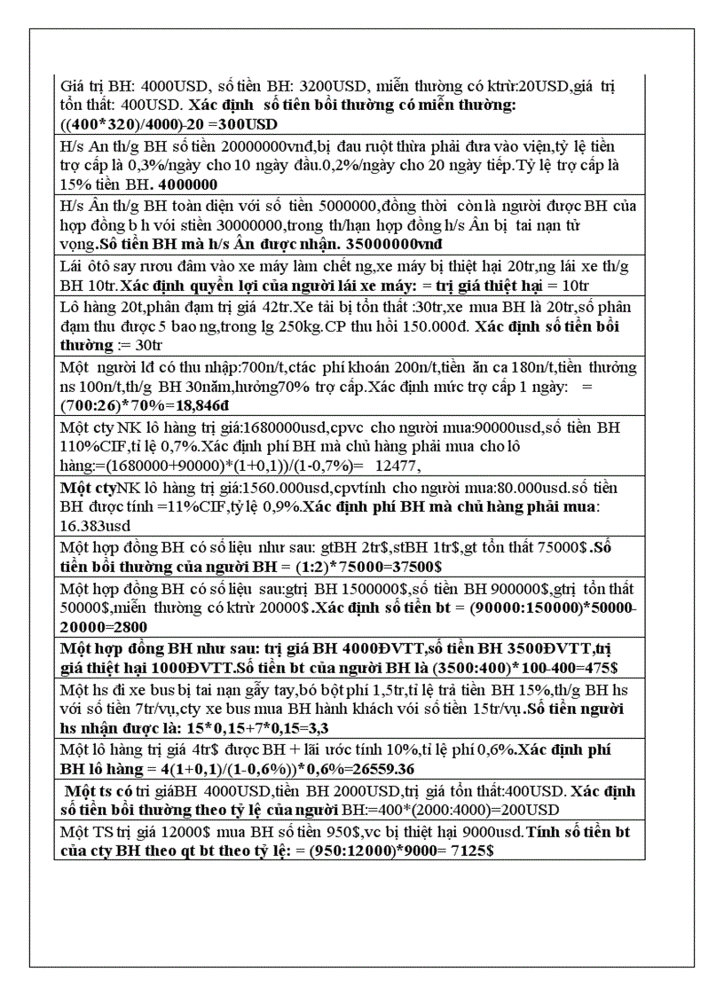 image for page Trắc nghiệm và bài tập bảo hiểm