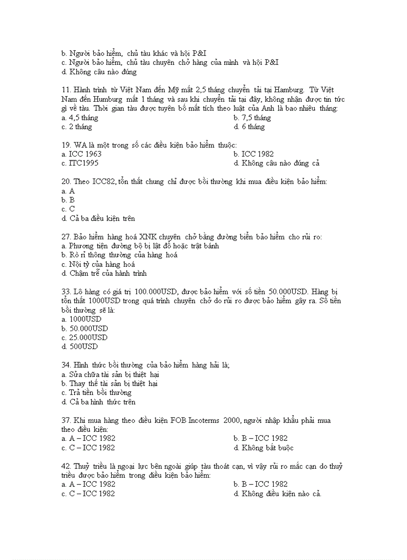 image for page Tổng hợp các câu hỏi trắc nghiệm bảo hiểm trong kinh doanh có đáp án