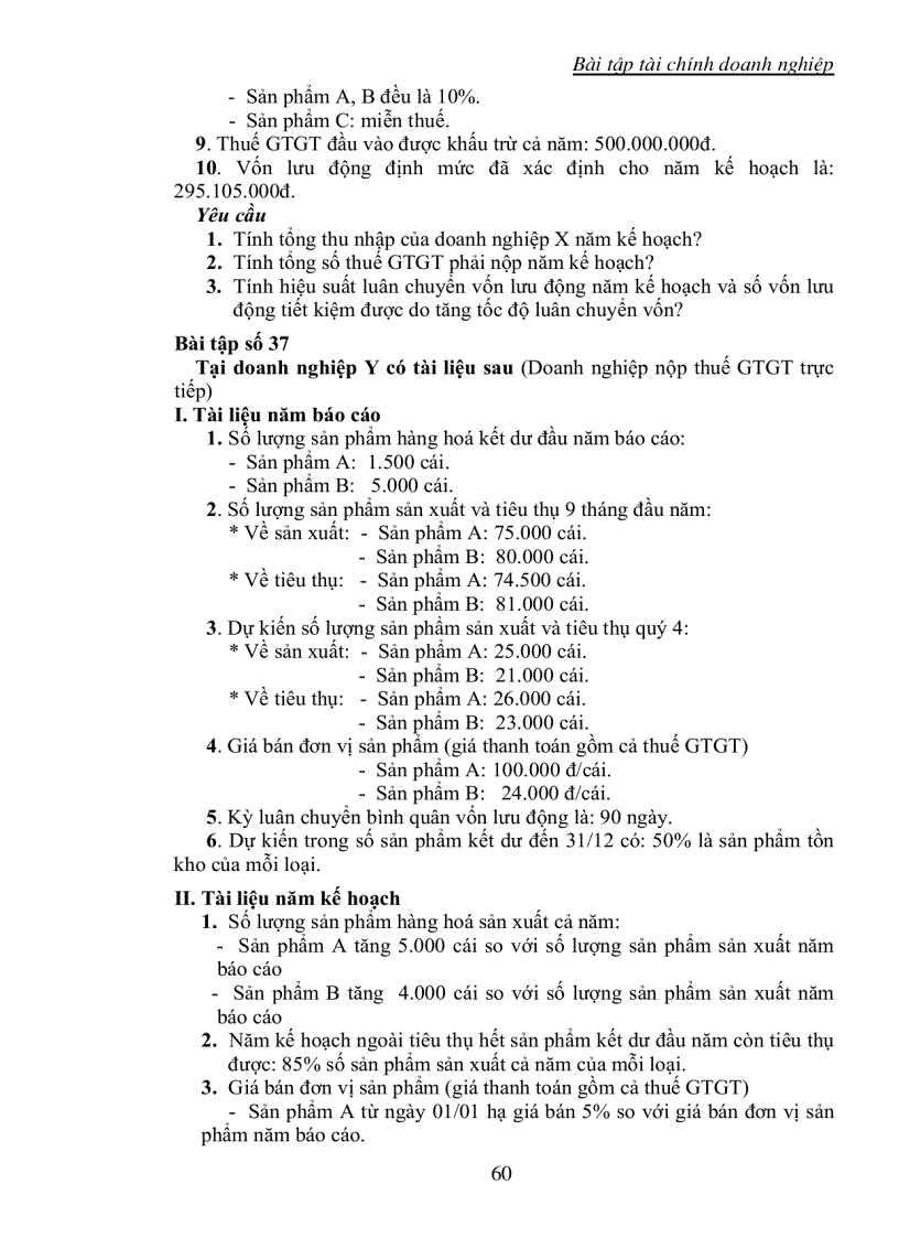 image for page Bài tập tài chính doanh nghiệp Doanh thu lợi nhuận và phân phối lợi nhuận