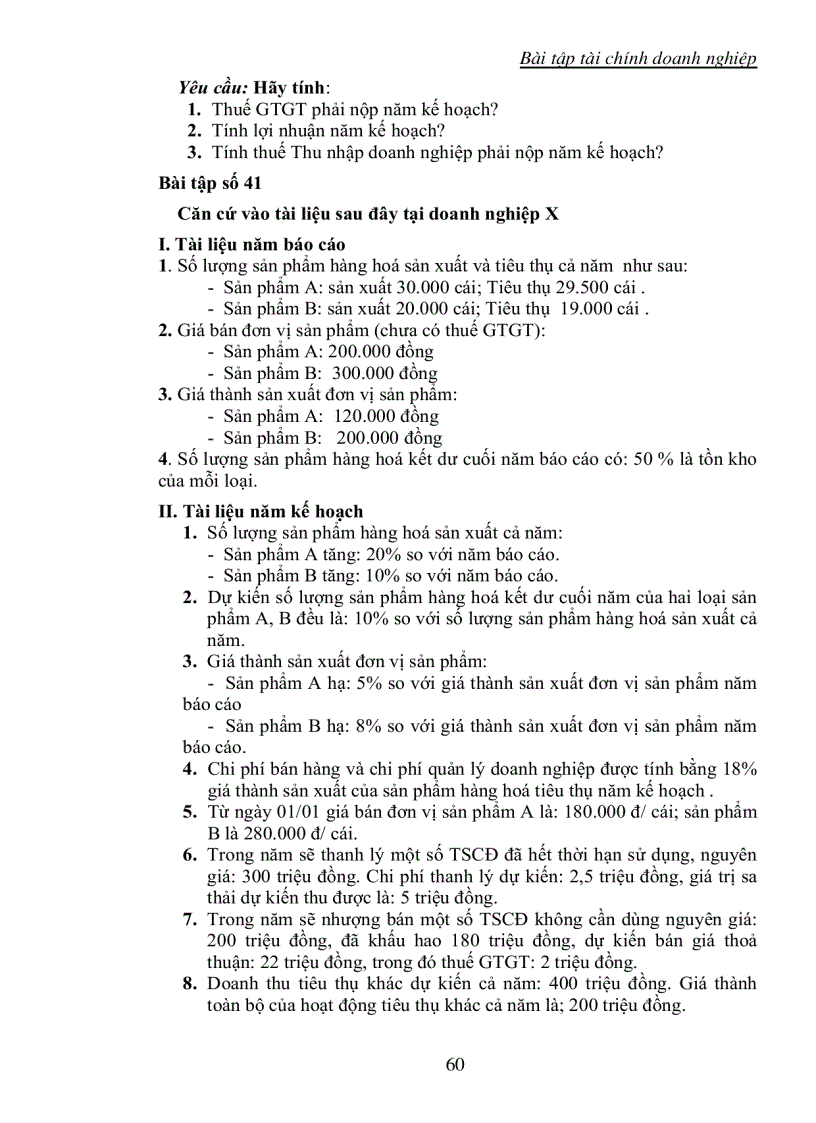image for page Bài tập tài chính doanh nghiệp Doanh thu lợi nhuận và phân phối lợi nhuận