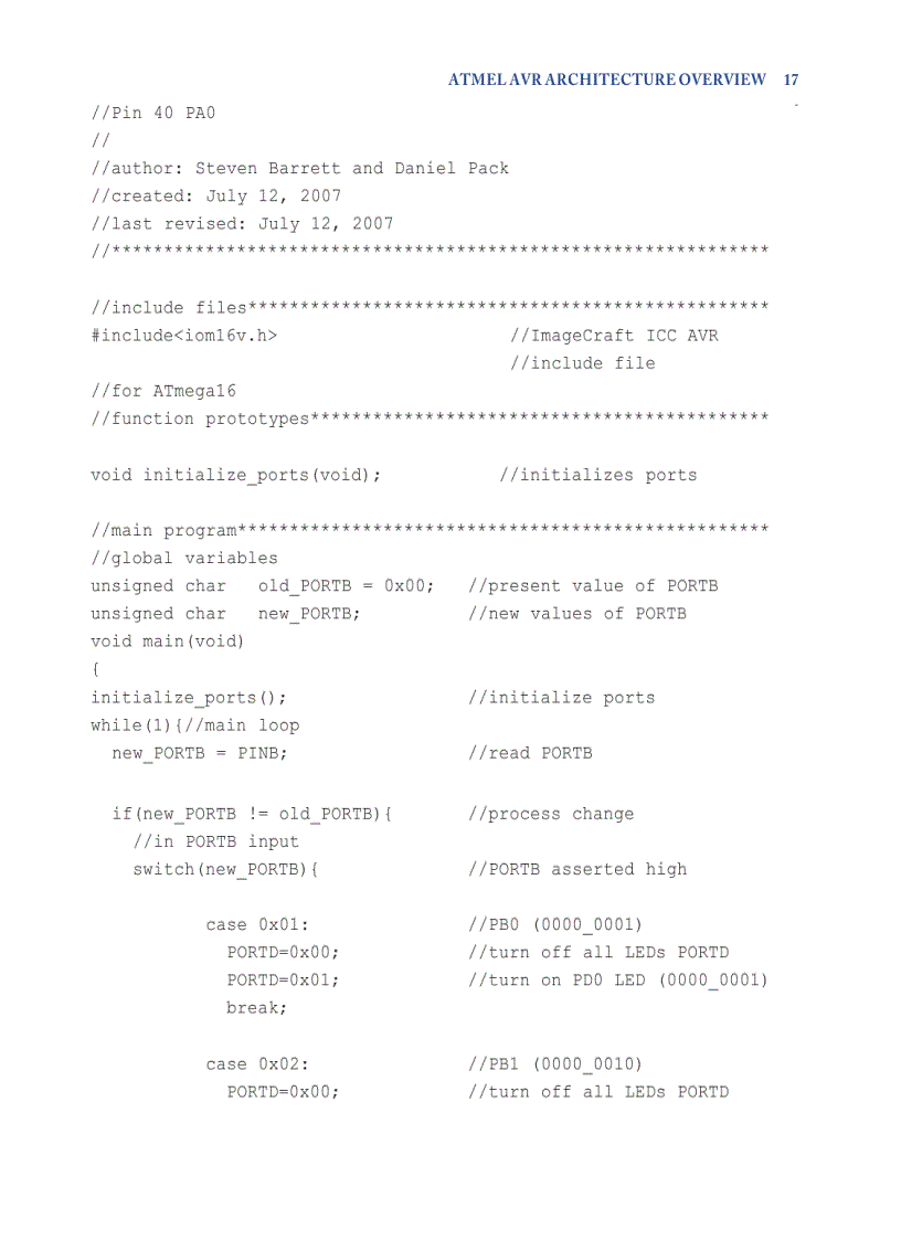 image for page Atmel AVR Microcontroller PrimerPro gramming and Interfacing