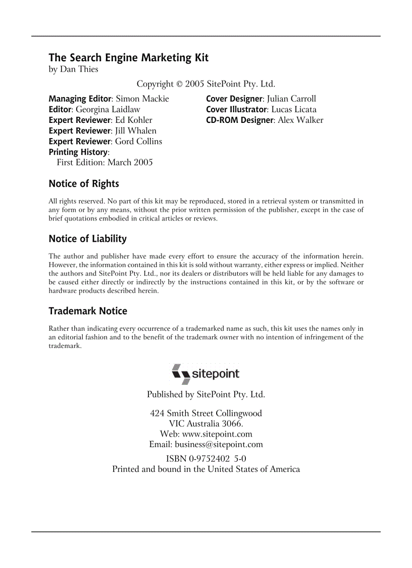 image for page The Search Engine Marketing Kit