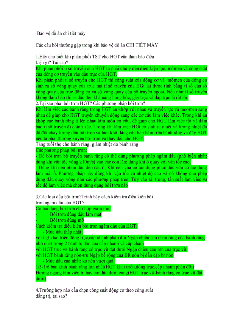 image for page Tổng hợp câu hỏi và gợi ý trả lời bảo vệ đồ án thiết kế máy