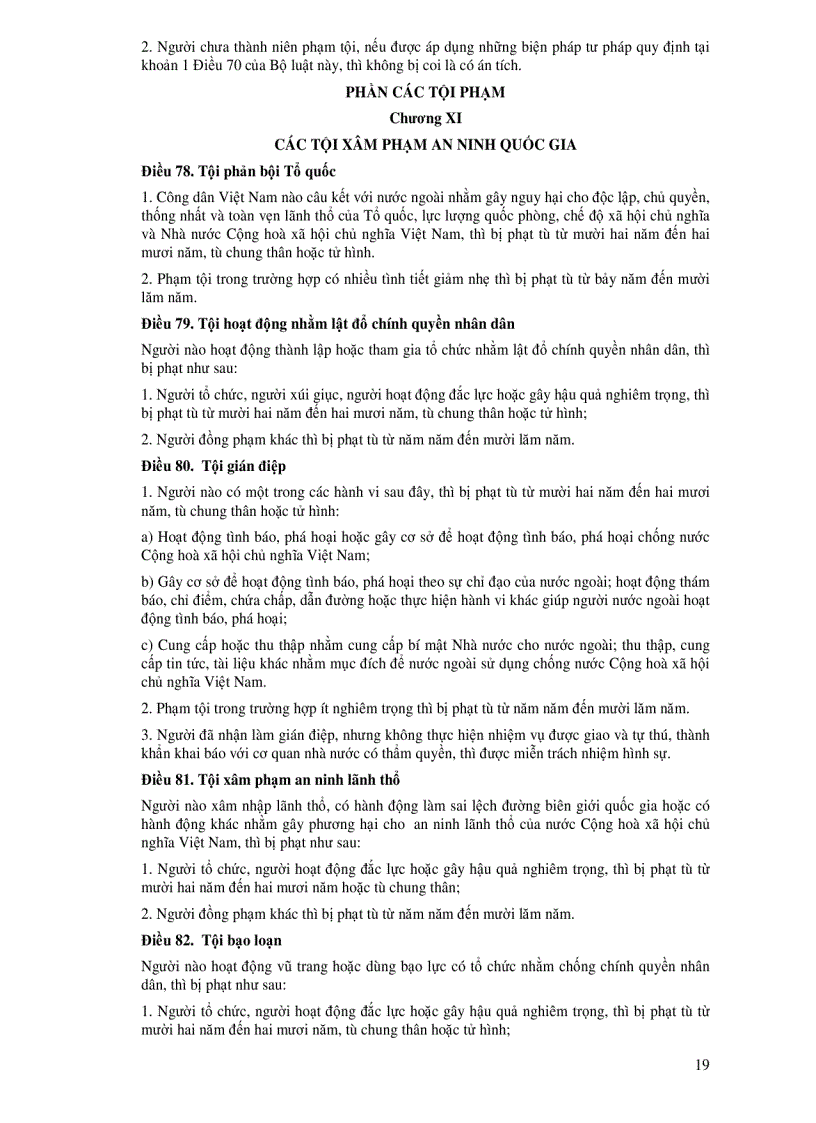 image for page Toàn văn Bộ luật Hình sự Đã được chỉnh sửa bổ sung bởi Luật số 37 2009 QH10 và các văn bản hướng dẫn liên quan