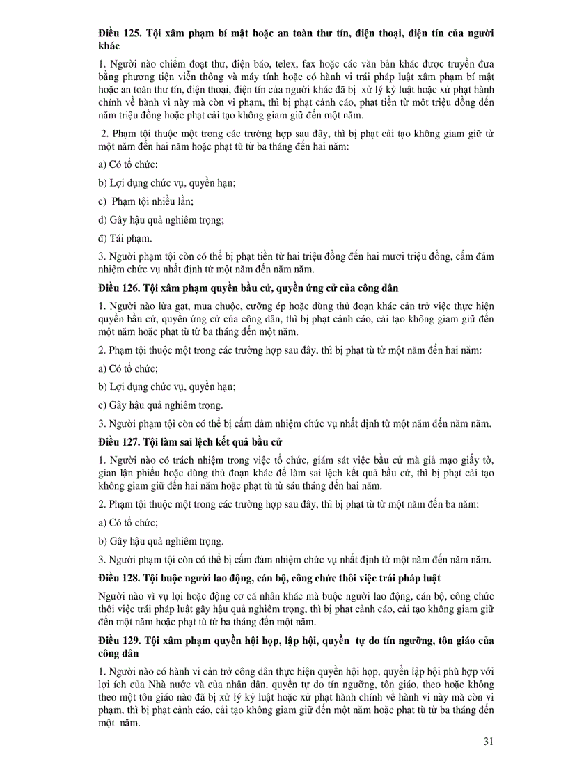 image for page Toàn văn Bộ luật Hình sự Đã được chỉnh sửa bổ sung bởi Luật số 37 2009 QH10 và các văn bản hướng dẫn liên quan