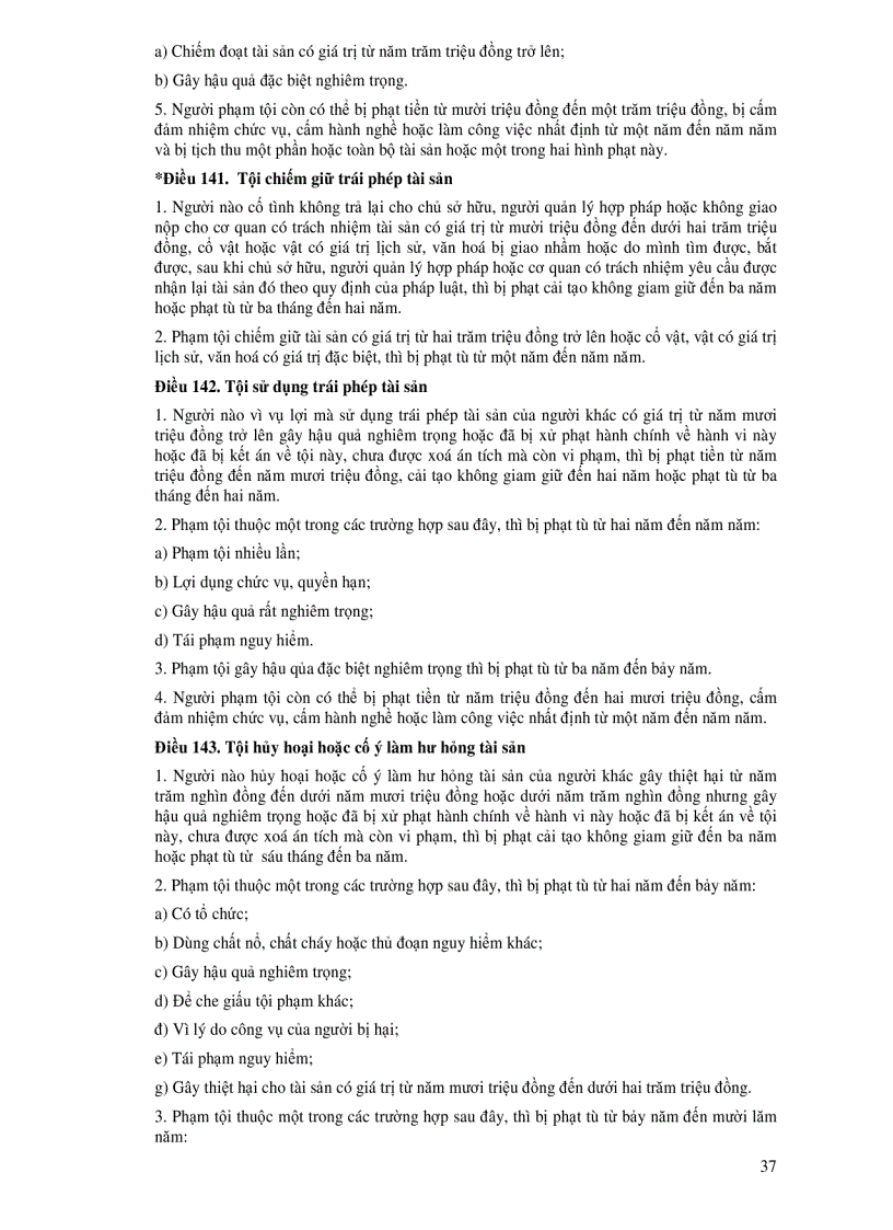 image for page Toàn văn Bộ luật Hình sự Đã được chỉnh sửa bổ sung bởi Luật số 37 2009 QH10 và các văn bản hướng dẫn liên quan