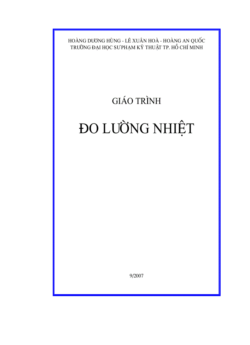 image for page Đo lường nhiệt Giáo trình Slide Đề thi tham khảo GSTS Hoàng Dương Hùng 1
