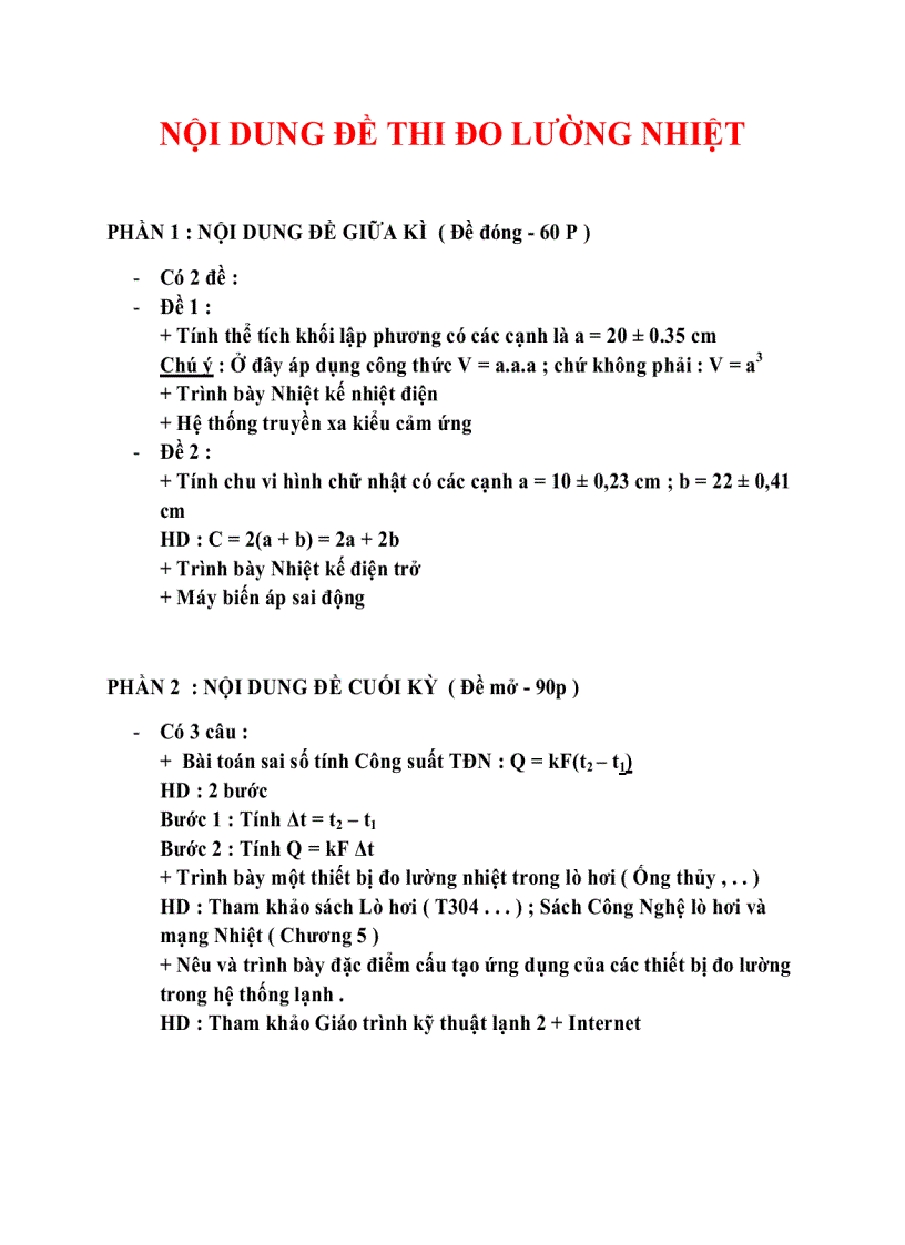 image for page Đo lường nhiệt Giáo trình Slide Đề thi tham khảo GSTS Hoàng Dương Hùng 2