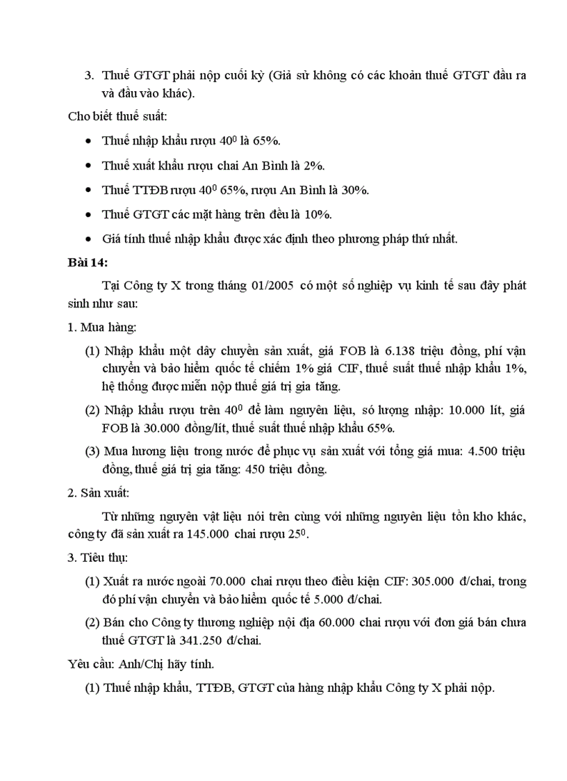 image for page Bài tập và bài giải khai báo thuế trên httk