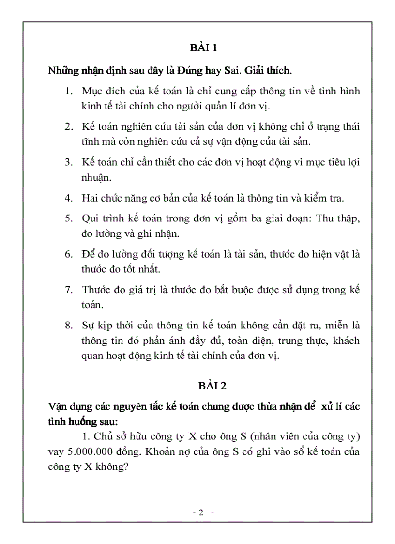 Bài tập nguyên lý kế toán 2