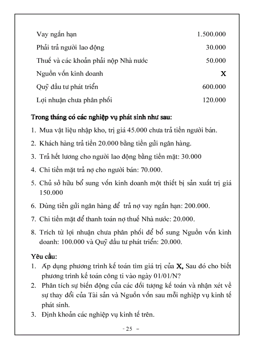 image for page Bài tập nguyên lý kế toán 2