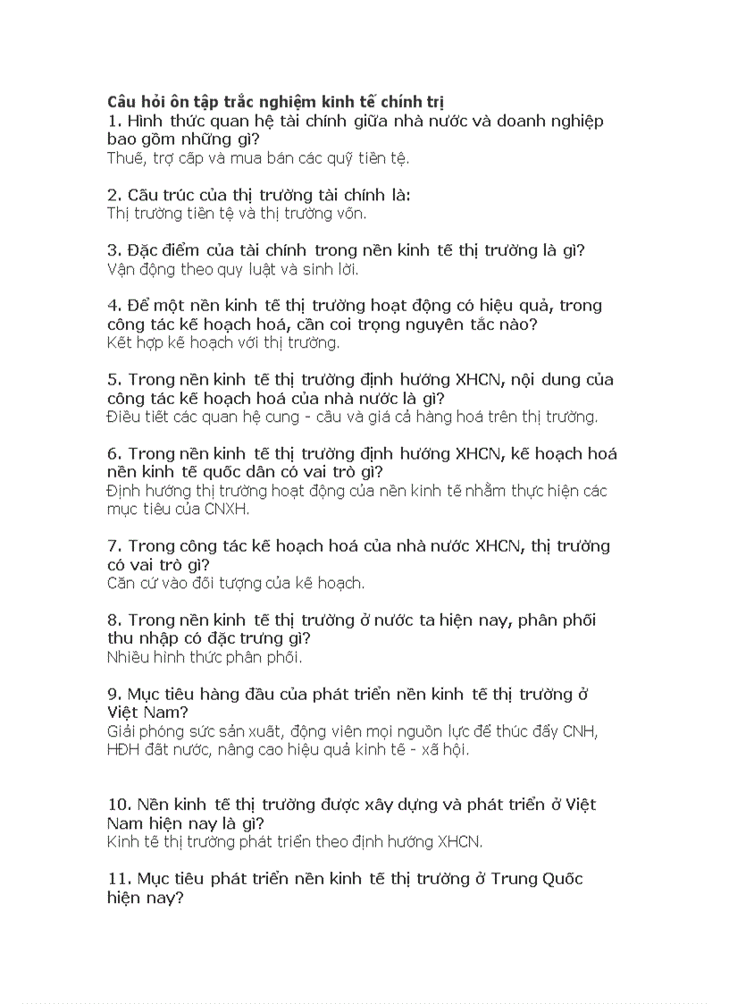 image for page Câu hỏi ôn tập trắc nghiệm kinh tế chính trị