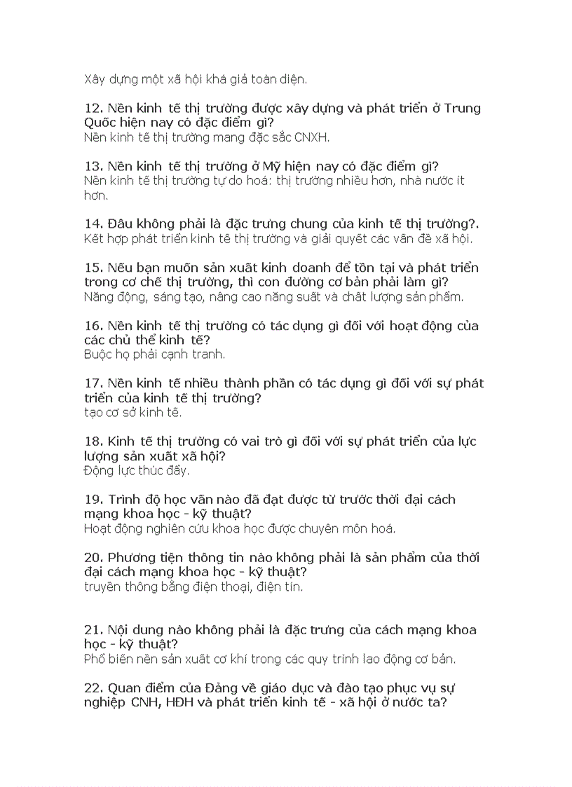 image for page Câu hỏi ôn tập trắc nghiệm kinh tế chính trị