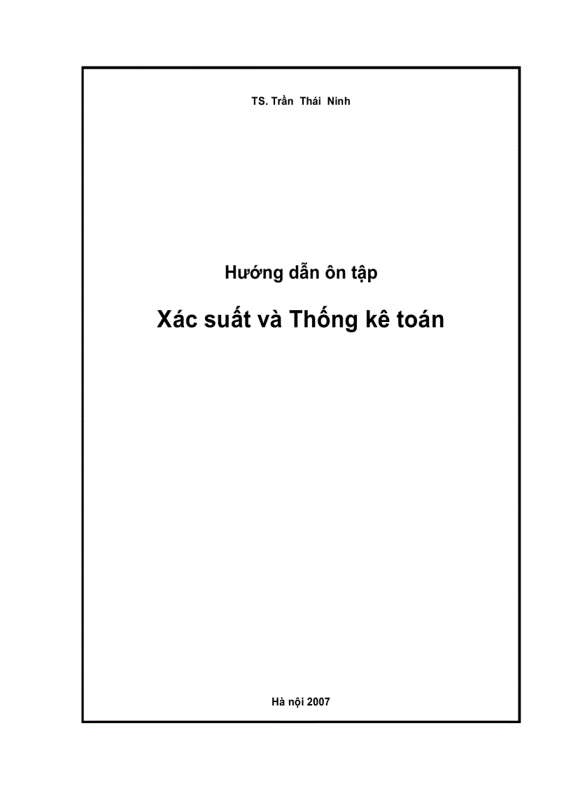 image for page Hướng dẫn ôn tập môn Xác suất và thống kê toán