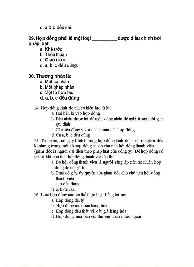 image for page Câu hỏi trắc nghiệm Luật Kinh Tế PHẦN HỢP ĐỒNG