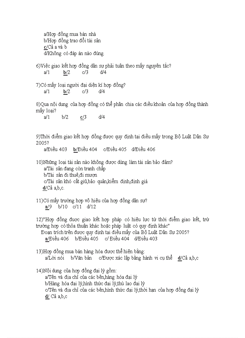 image for page Câu hỏi trắc nghiệm Luật Kinh Tế PHẦN HỢP ĐỒNG