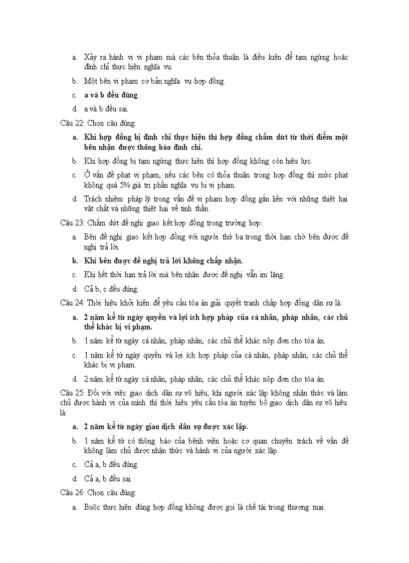 image for page Câu hỏi trắc nghiệm Luật Kinh Tế PHẦN HỢP ĐỒNG