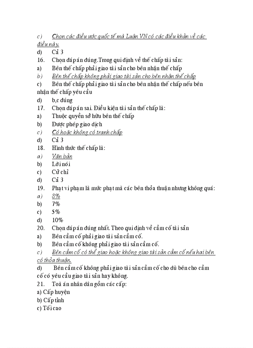 image for page Câu hỏi trắc nghiệm Luật Kinh Tế PHẦN HỢP ĐỒNG
