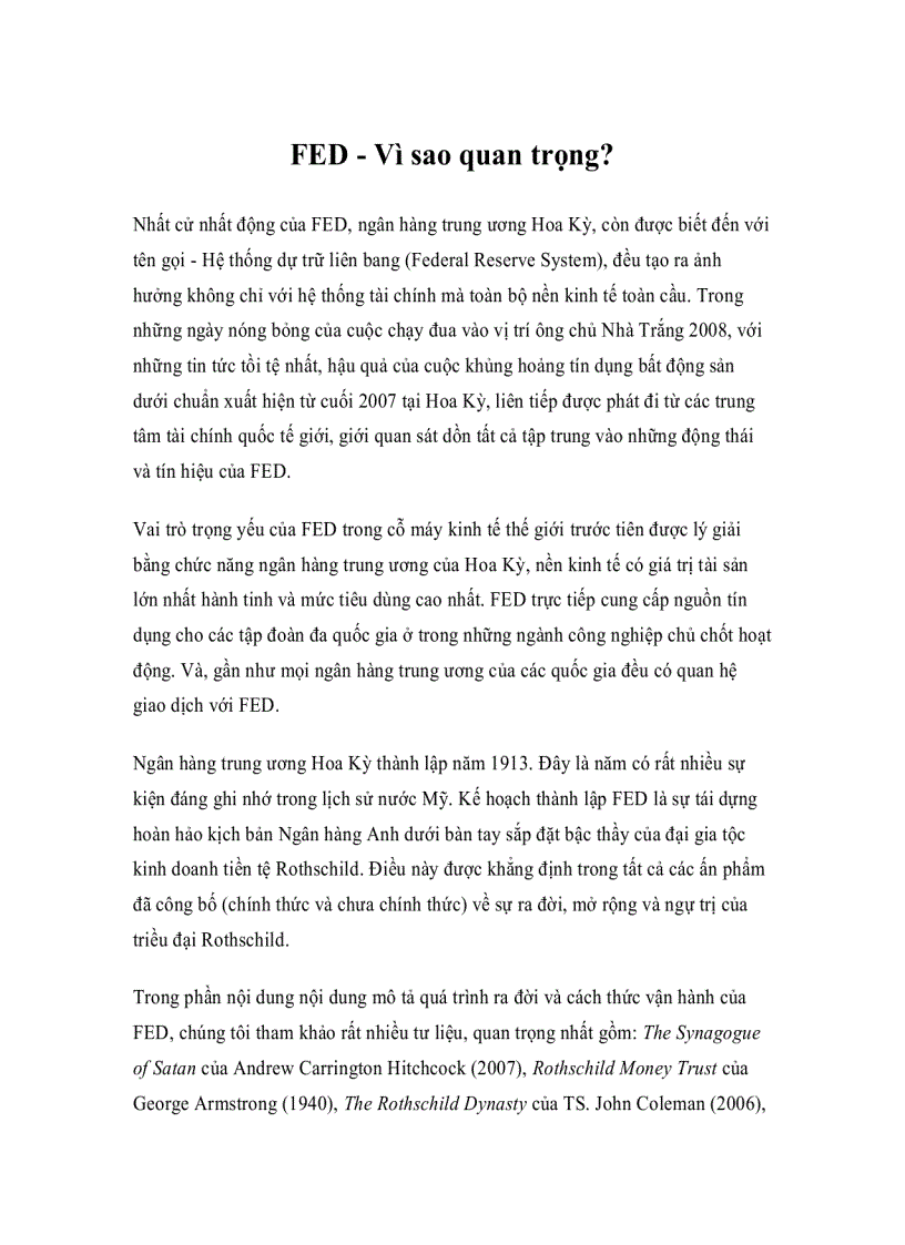 image for page FED Vì sao quan trọng