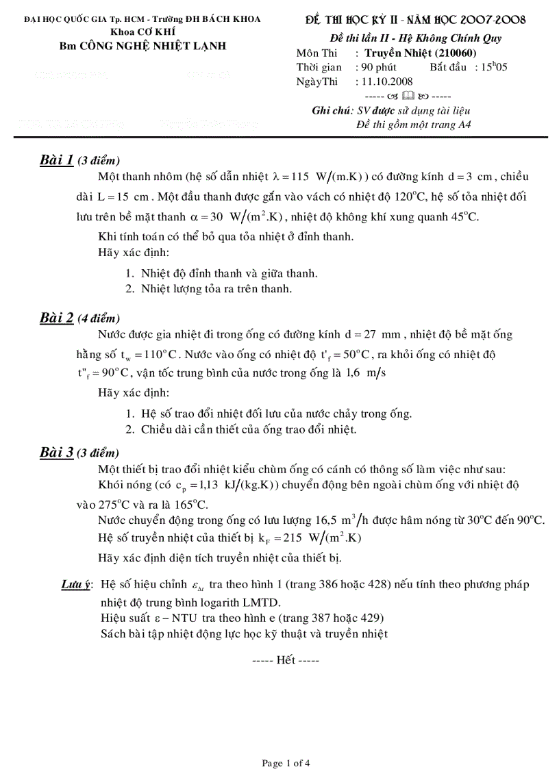 image for page Đề thi lời giải truyền nhiệt BKHCM