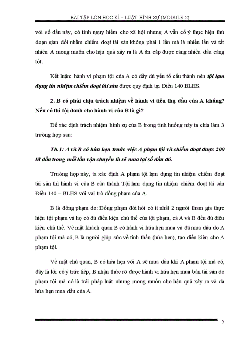 image for page Bài tập lớn học kì Luật Hình Sự Việt Nam Module 2 ĐH Luật Hà Nội