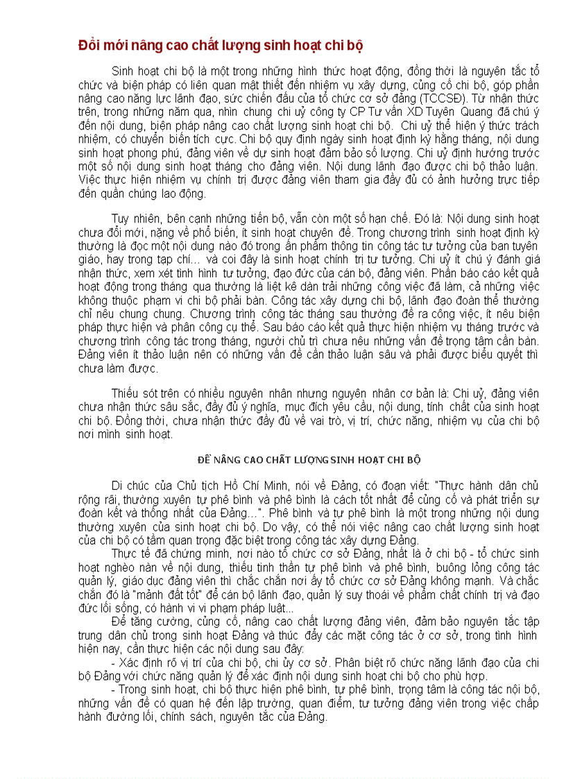 image for page Đổi mới nâng cao chất lượng sinh hoạt chi bộ