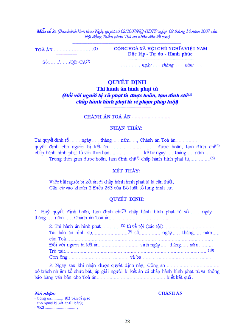 image for page Nghị quyết hướng dẫn thi hành một số quy định trong Phần thứ năm Thi hành bản án và quyết định của Toà án của Bộ luật Tố tụng hình sự