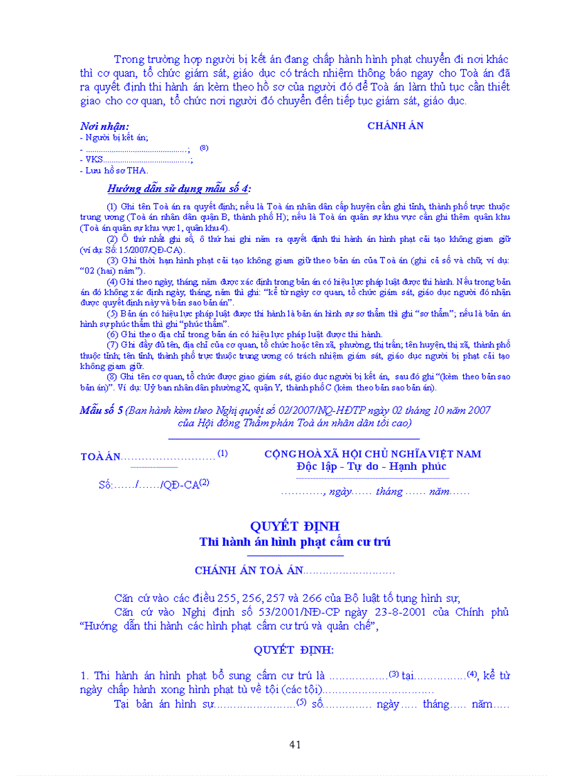 image for page Nghị quyết hướng dẫn thi hành một số quy định trong Phần thứ năm Thi hành bản án và quyết định của Toà án của Bộ luật Tố tụng hình sự