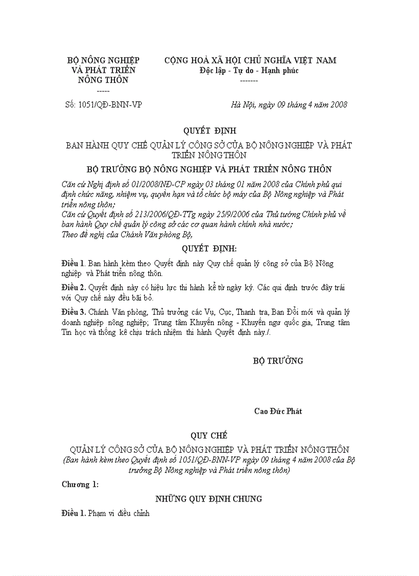 image for page Quy chế quản lý công sở của bộ nông nghiệp và phát triển nông thôn