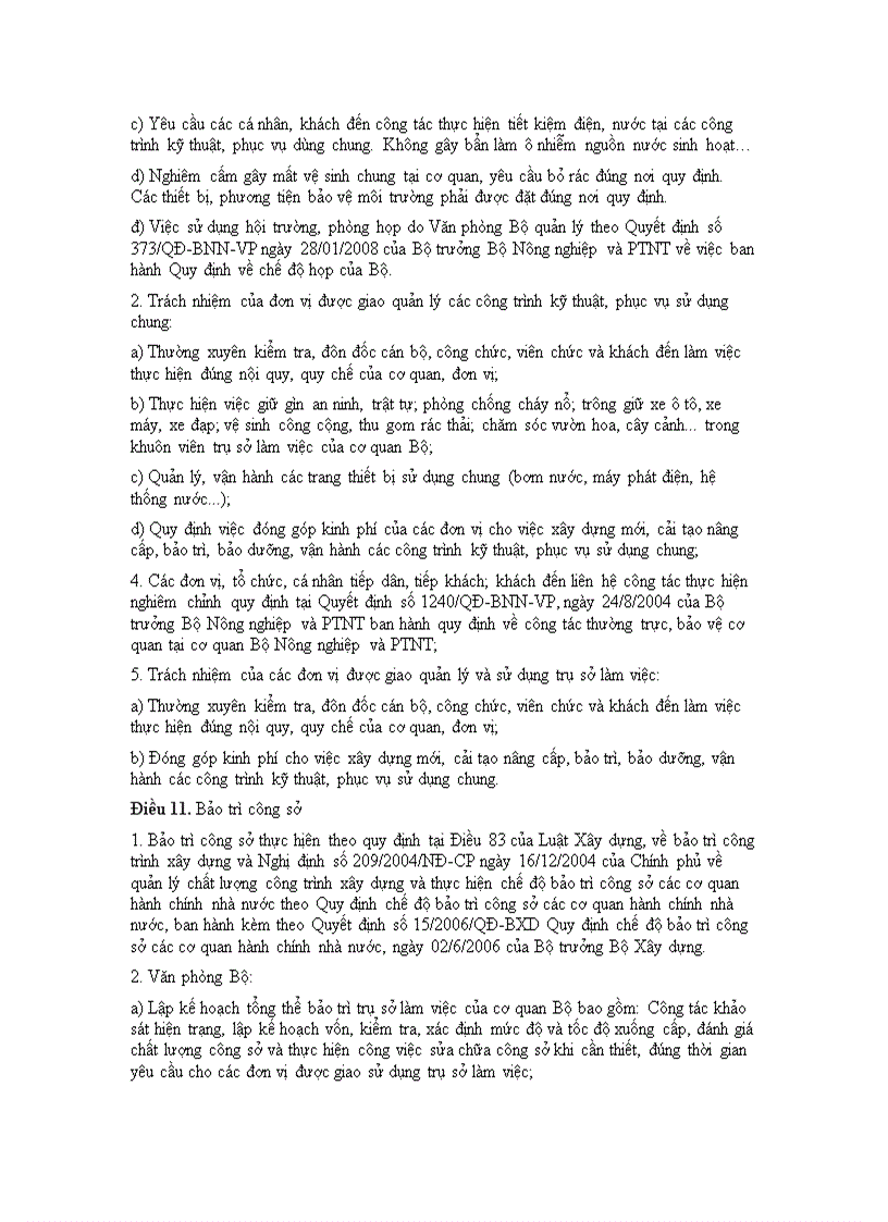 image for page Quy chế quản lý công sở của bộ nông nghiệp và phát triển nông thôn