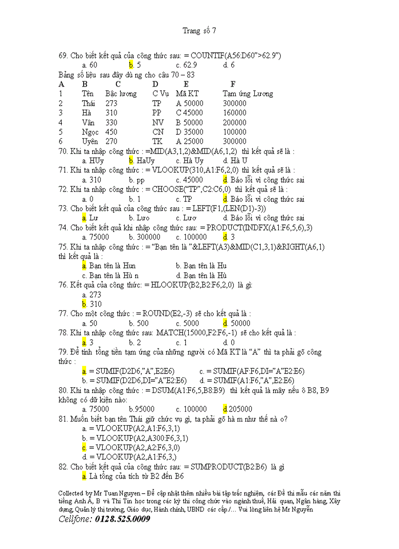 image for page Đề thi ôn và đáp án Tin học A dùng cho thi công chức hải quan thuế tài chính giáo dục