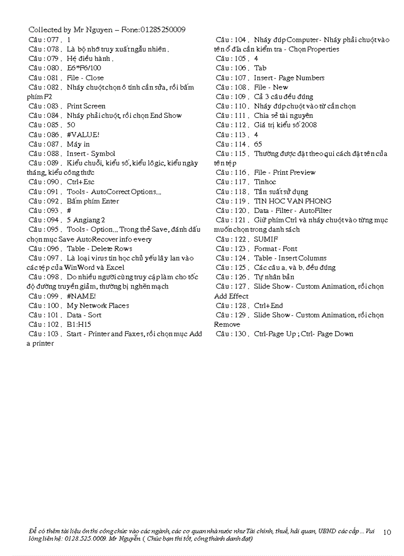 image for page Đề thi ôn và đáp án Tin học A dùng cho thi công chức hải quan thuế tài chính giáo dục 1