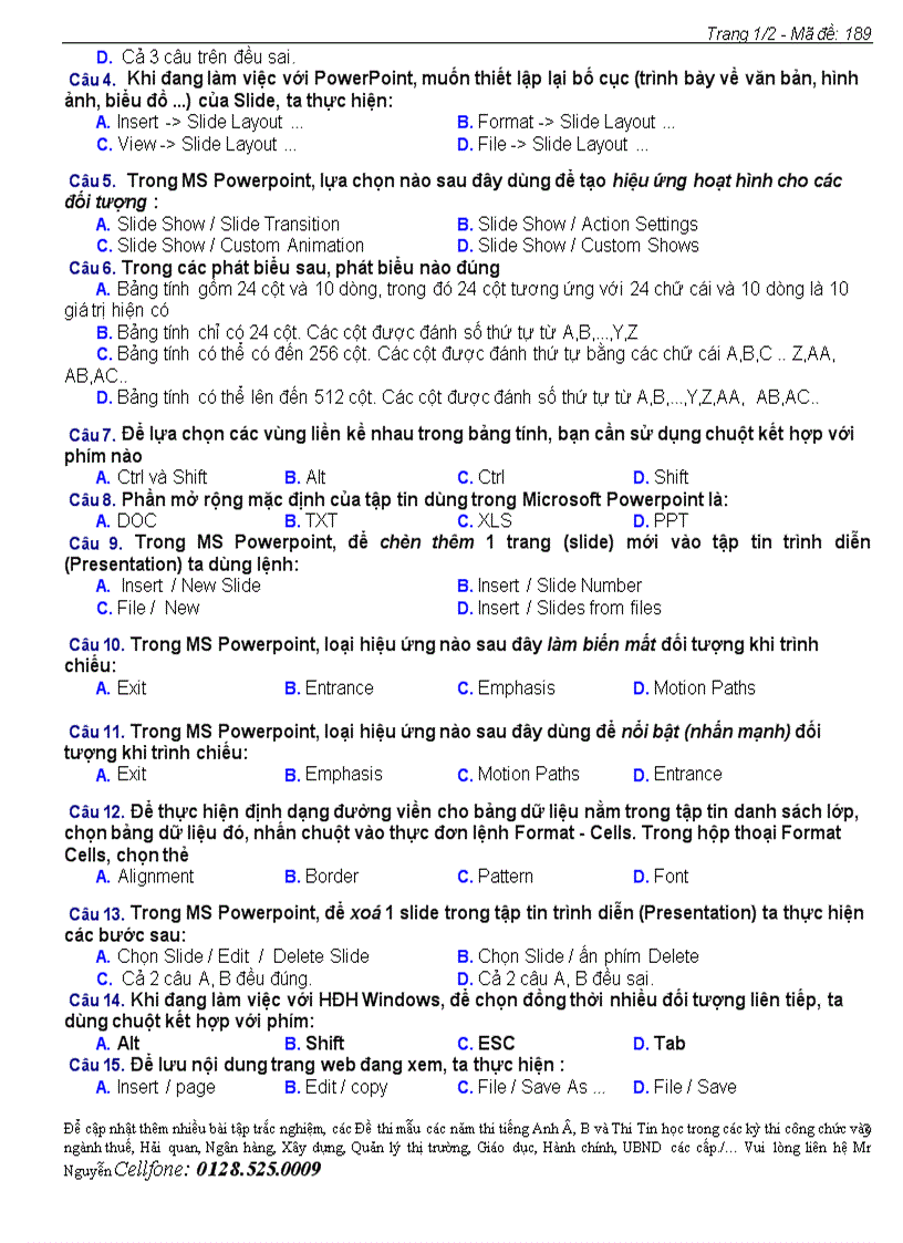 image for page Đề thi ôn và đáp án Tin học A dùng cho thi công chức hải quan thuế tài chính giáo dục 2