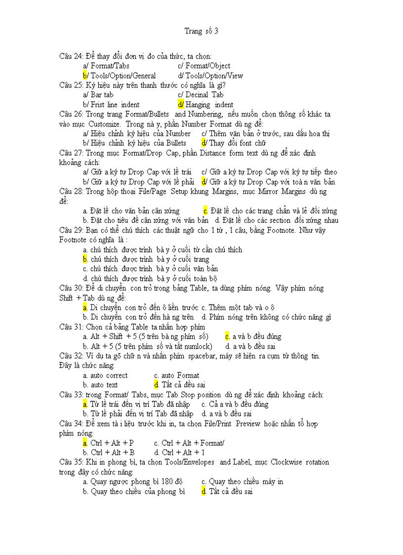 image for page Tài liệu Thi Công Chức Hải quan môn Tin học 2011