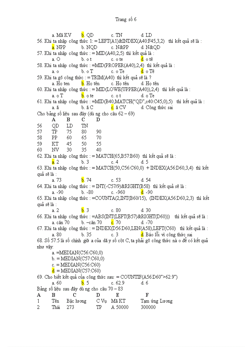 image for page Tài liệu Thi Công Chức Hải quan môn Tin học 2011