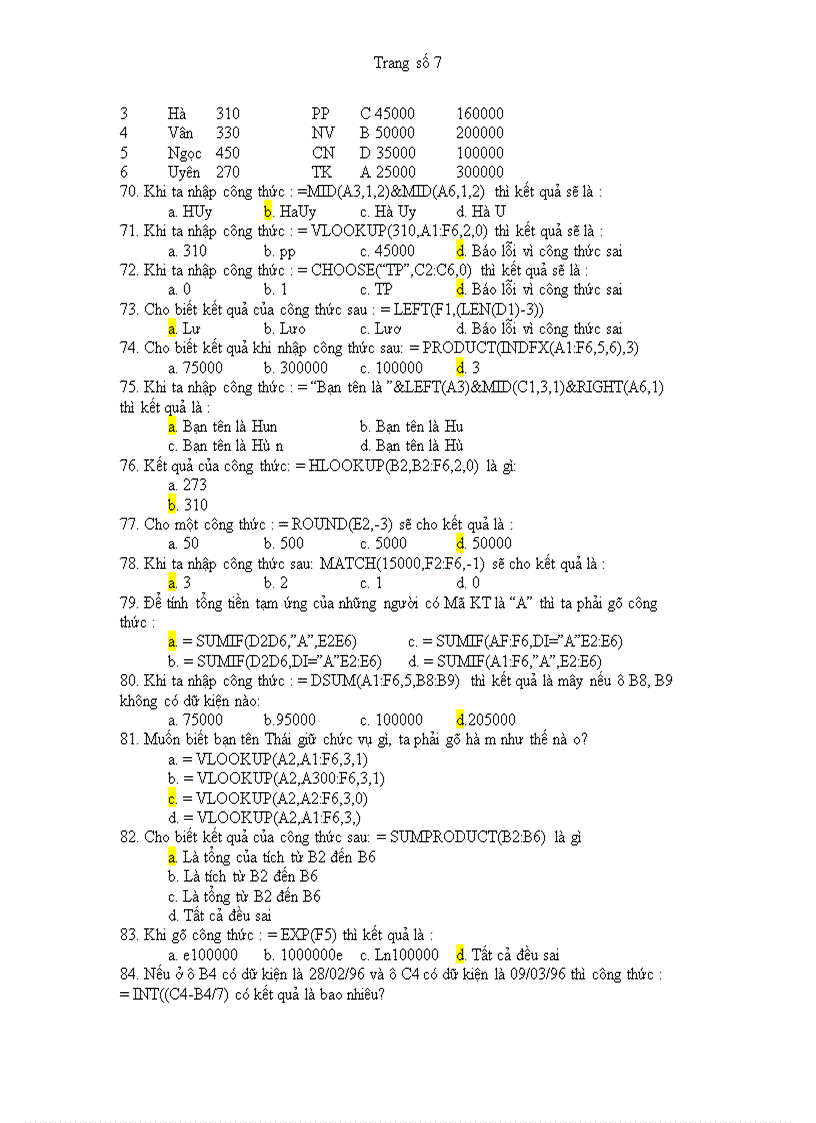 image for page Tài liệu Thi Công Chức Hải quan môn Tin học 2011