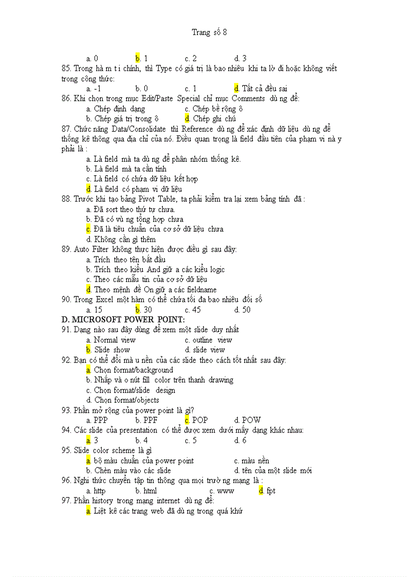 image for page Tài liệu Thi Công Chức Hải quan môn Tin học 2011